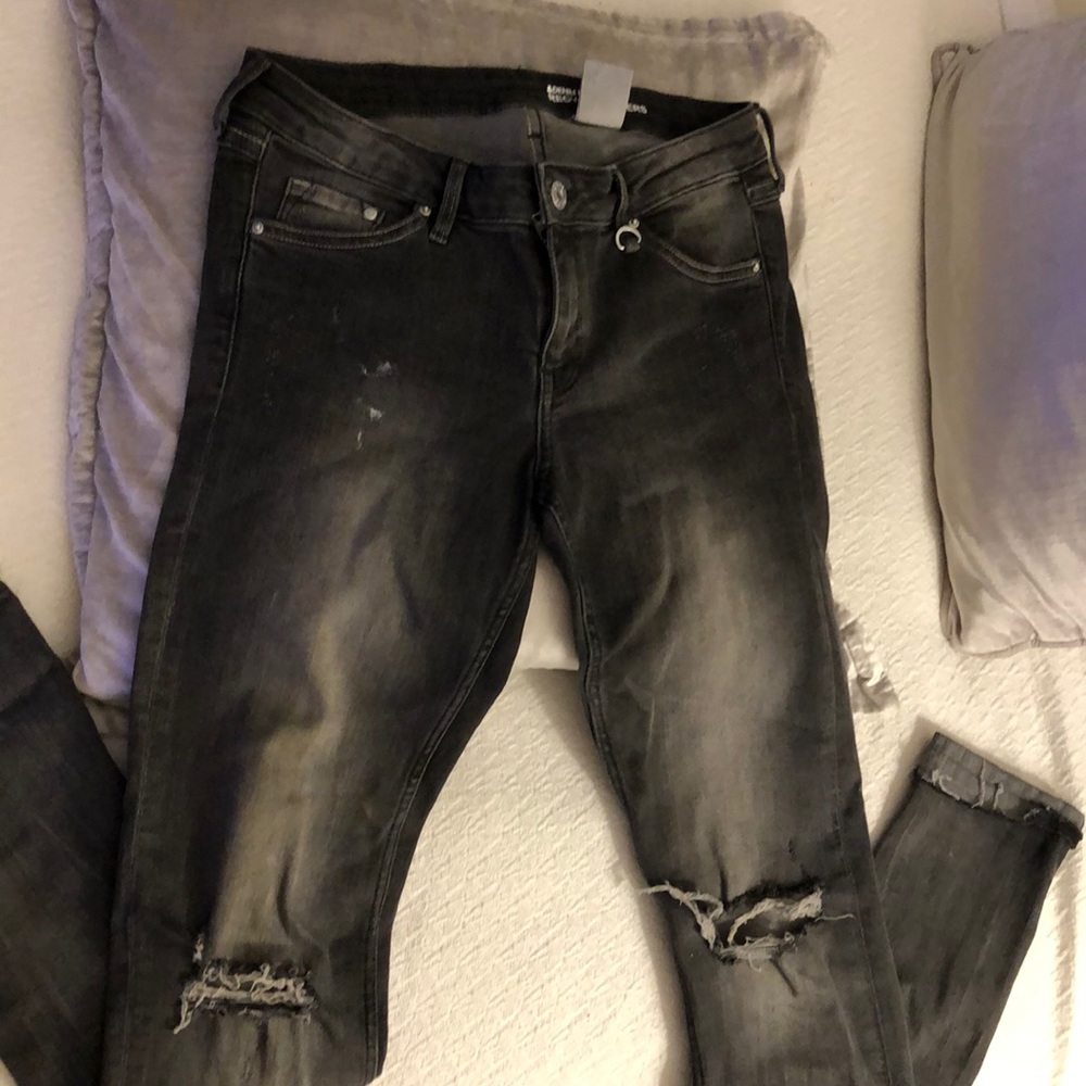 H&M washed Black jeans low waist”28”